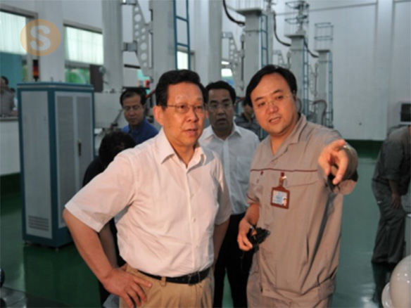 2009年8月4日海峽兩岸關(guān)系協(xié)會(huì)會(huì)長(zhǎng)陳德銘同志（時(shí)任國(guó)家商務(wù)部部長(zhǎng)）蒞臨公司視察